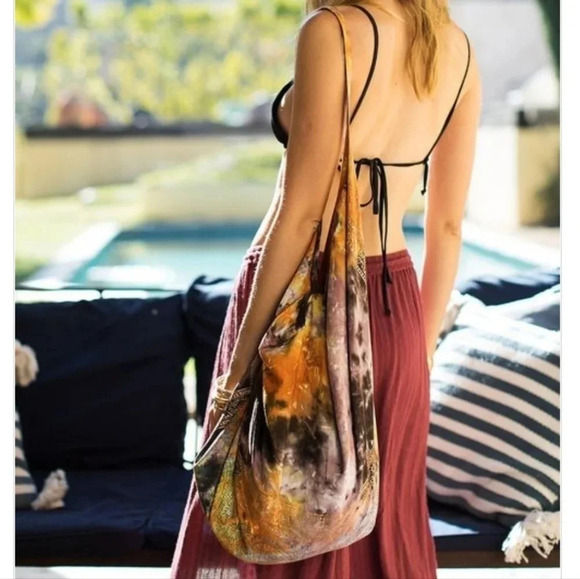 New Boho Tie Dye Handblock Print Bohemian Sling Shoulder Bag - Picture 7 of 7